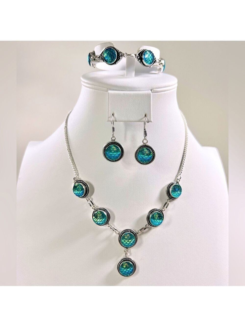 🌈🐠 Rainbow Titanium Fish 925 Necklace Bracelet & Earrings ONLY